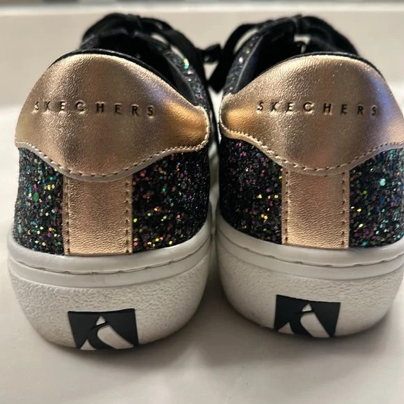 Women’s Skechers sneakers rose gold, and glitter. Size 8 1/2. - Picture 4 of 5